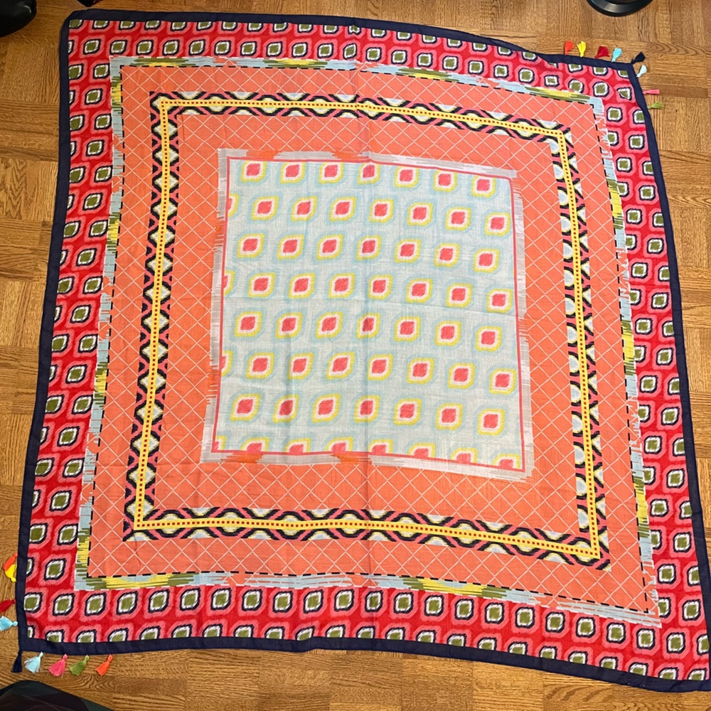🌸 Vibrant Square Scarf with Geometric Design (3 for $25)